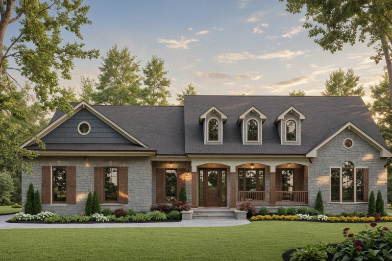House Blueprint - Country Exterior - Front Elevation Plan #21-526