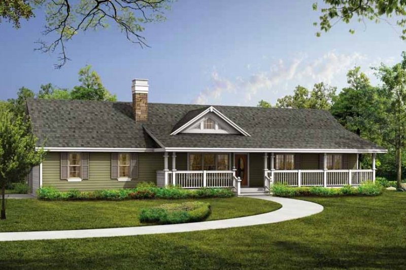 Home Plan - Exterior - Front Elevation 3 for Ranch House Plan #47-331 - 3 bed, 2 bath