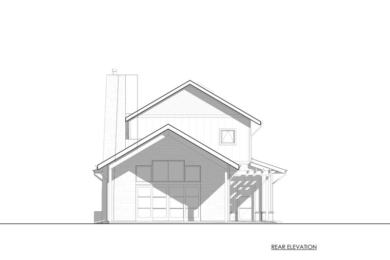 House Blueprint - Exterior - Rear Elevation 1 for Farmhouse House Plan #1042-23 - 3 bed, 2.5 bath