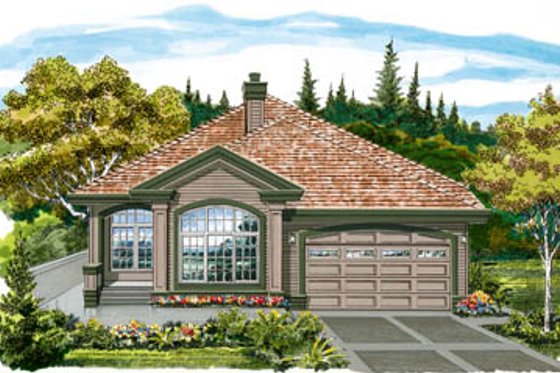 Exterior - Front Elevation for Traditional House Plan #47-479 - 3 bed, 2 bath