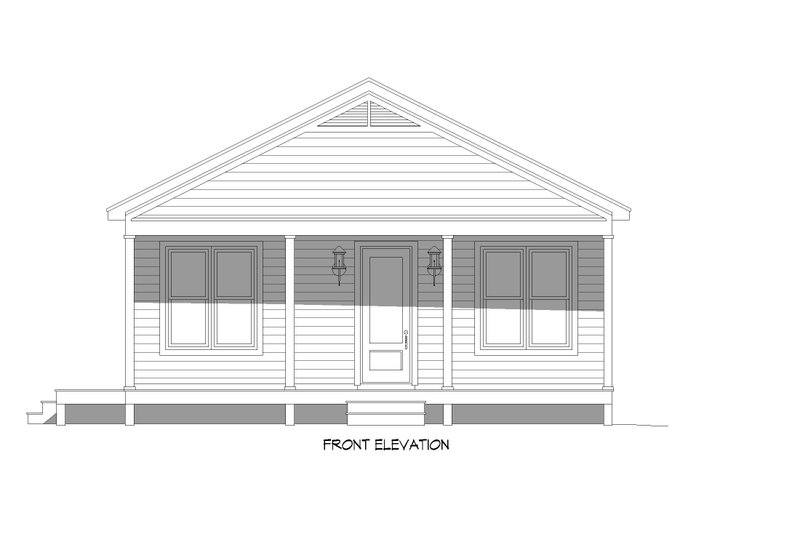 House Blueprint - Exterior - Front Elevation 3 for Cottage House Plan #932-916 - 1 bed, 1 bath
