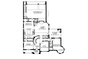 Floor Plan - Main Floor for European House Plan #141-353 - 4 bed, 4 bath