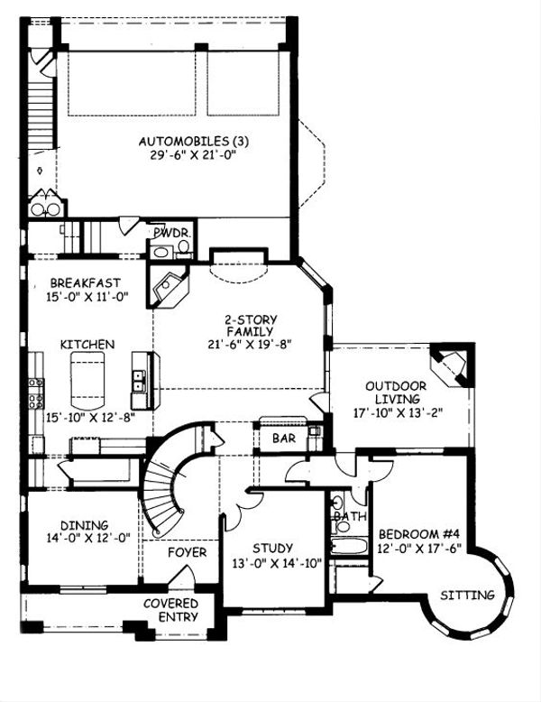 European Floor Plan - Main Floor Plan #141-353