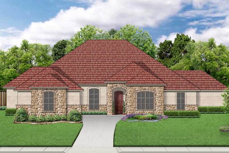 Architectural House Design - European Exterior - Front Elevation Plan #84-597