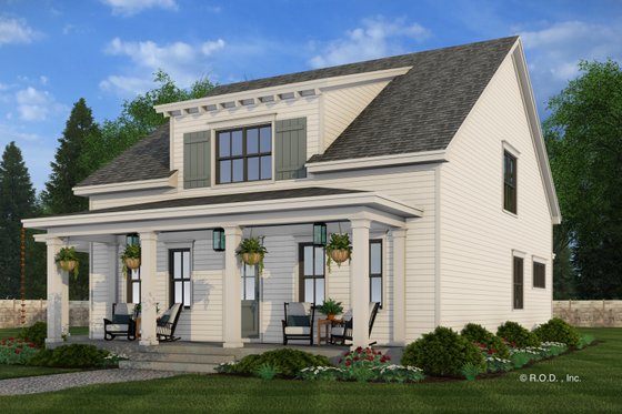 Exterior - Front Elevation 4 for Farmhouse House Plan #51-1277 - 4 bed, 4.5 bath