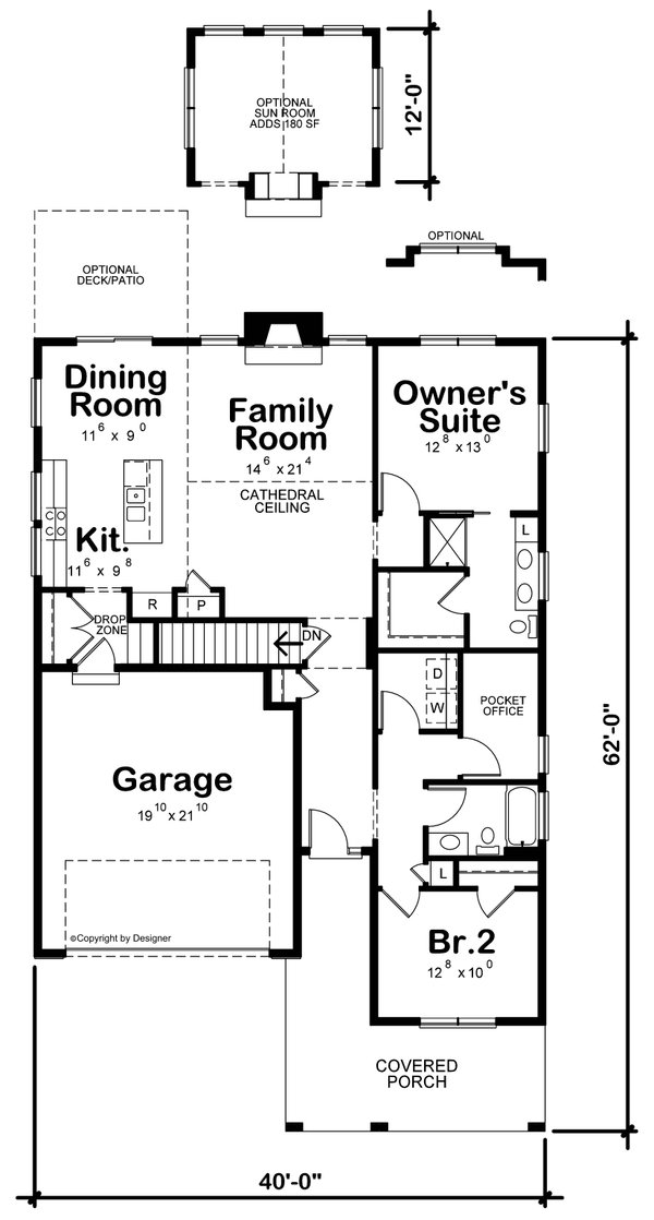 Home Plan - Traditional Floor Plan - Main Floor Plan #20-2602