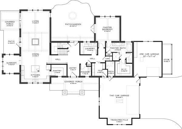 Craftsman Floor Plan - Main Floor Plan #895-3