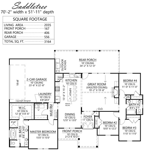 House Blueprint - Farmhouse Floor Plan - Main Floor Plan #1074-92