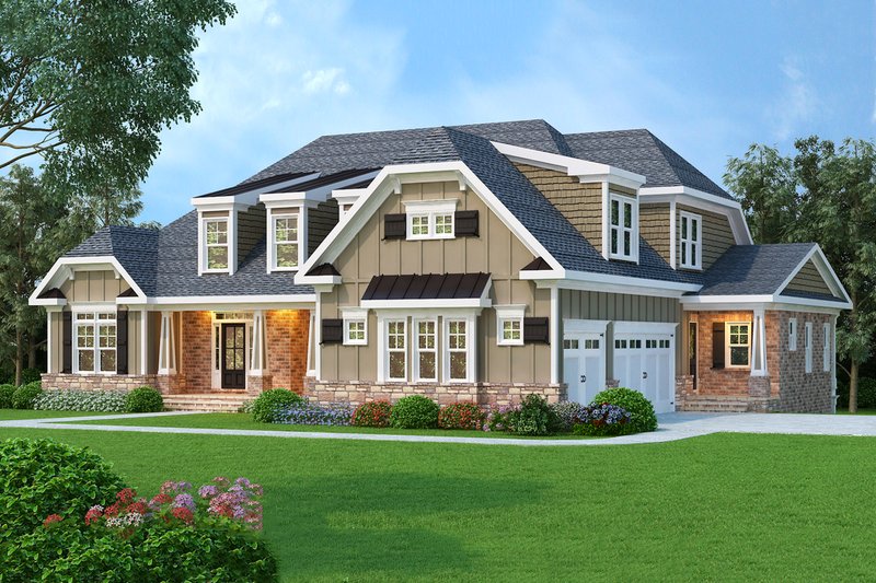 Craftsman Style House Plan - 4 Beds 4.5 Baths 3763 Sq/Ft Plan #419-132 ...