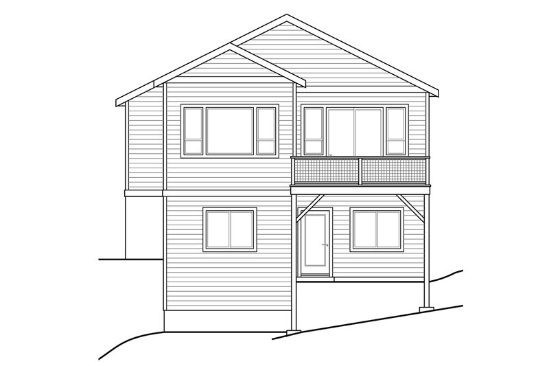 Architectural House Design - Exterior - Rear Elevation for Traditional House Plan #124-1046 - 3 bed, 2.5 bath