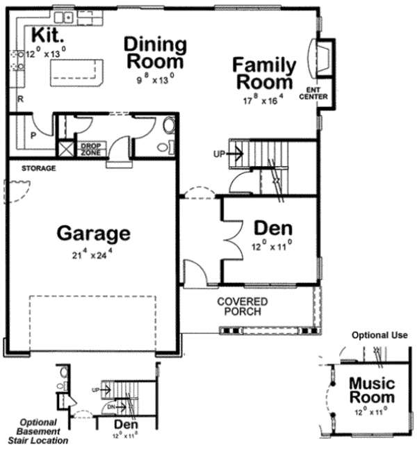 House Design - Traditional Floor Plan - Main Floor Plan #20-1775