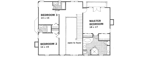 Southern Floor Plan - Upper Floor Plan #129-159