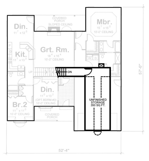 Traditional Floor Plan - Upper Floor Plan #20-123