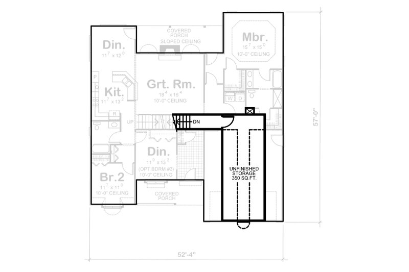 Home Plan - Floor Plan - Upper Floor for Traditional House Plan #20-123 - 3 bed, 2 bath