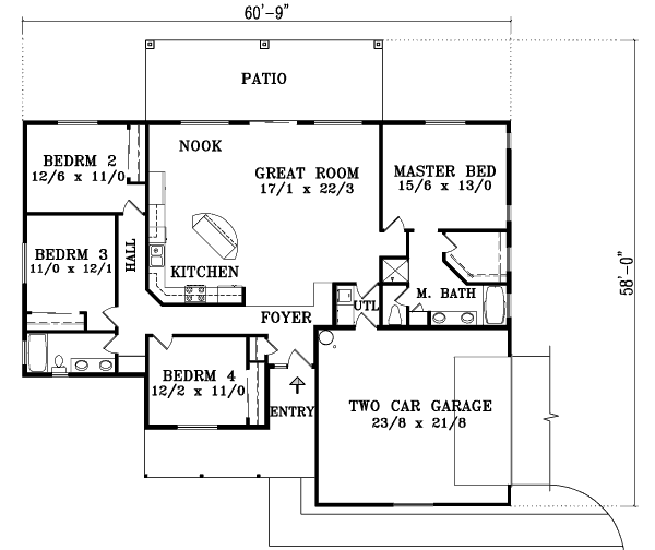 Dream House Plan - Adobe / Southwestern Floor Plan - Main Floor Plan #1-1370