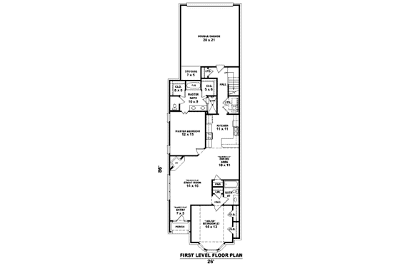 Floor Plan - Main Floor for European House Plan #81-13658 - 3 bed, 3 bath