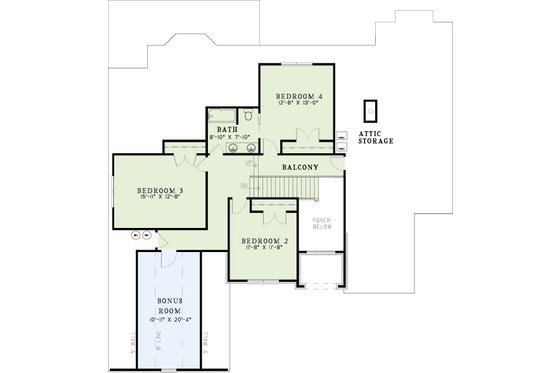 Floor Plan - Upper Floor for Traditional House Plan #17-2079 - 4 bed, 3 bath