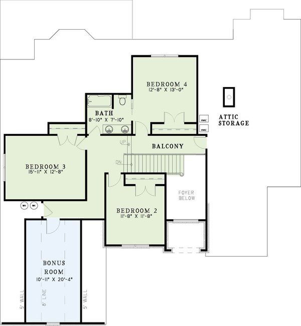 Dream House Plan - Traditional Floor Plan - Upper Floor Plan #17-2079