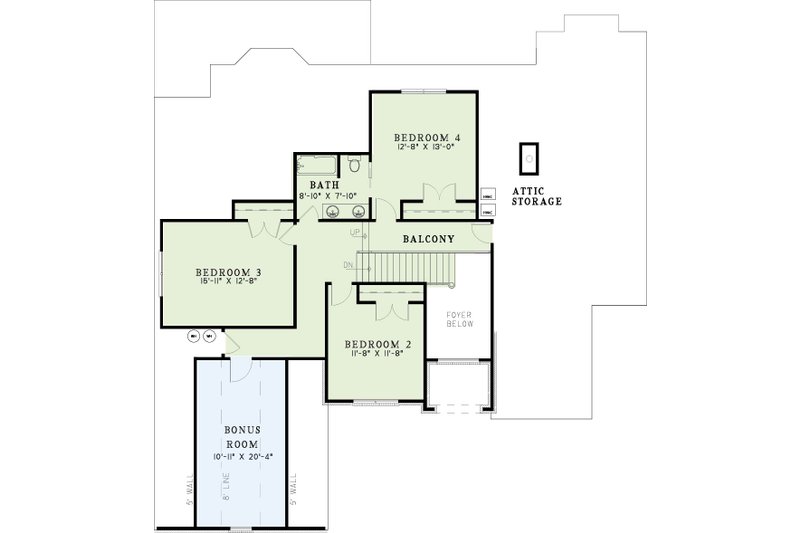 Dream House Plan - Floor Plan - Upper Floor for Traditional House Plan #17-2079 - 4 bed, 3 bath
