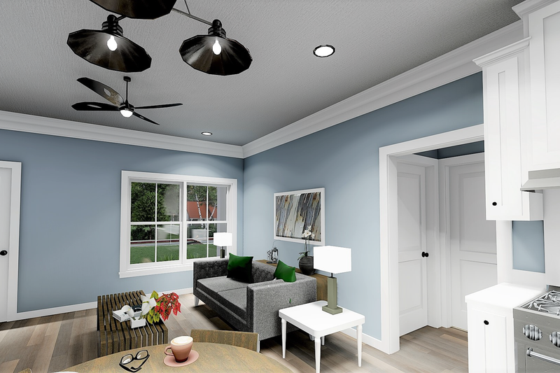 Architectural House Design - Interior - Family Room 1 for Farmhouse House Plan #44-224 - 3 bed, 2 bath
