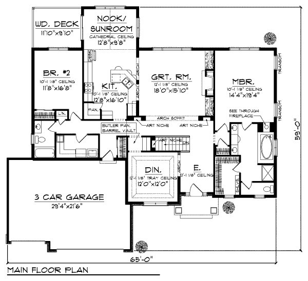 Dream House Plan - Bungalow Floor Plan - Main Floor Plan #70-948