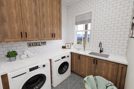 Interior - Laundry for Farmhouse House Plan #51-1282 - 3 bed, 3.5 bath