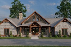 Ranch Exterior - Front Elevation Plan #923-88