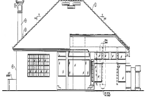 Exterior - Rear Elevation for European House Plan #417-257 - 3 bed, 2.5 bath