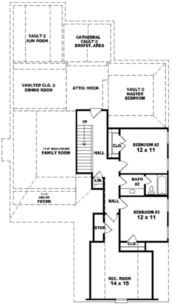Southern Floor Plan - Upper Floor Plan #81-931