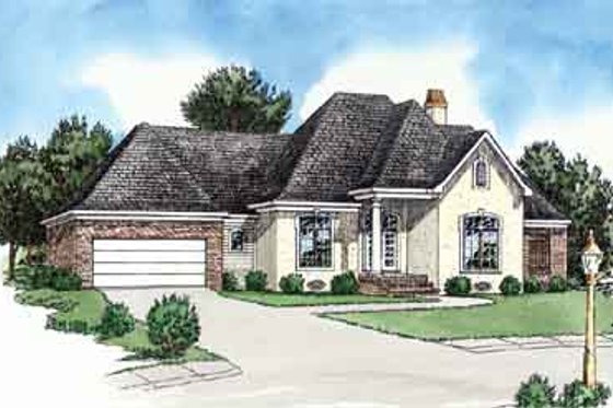 Exterior - Front Elevation for European House Plan #16-271 - 3 bed, 2 bath