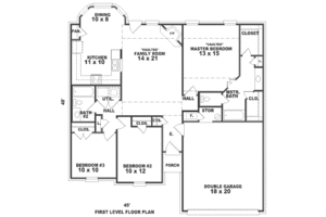 Floor Plan - Main Floor for European House Plan #81-180 - 3 bed, 2 bath