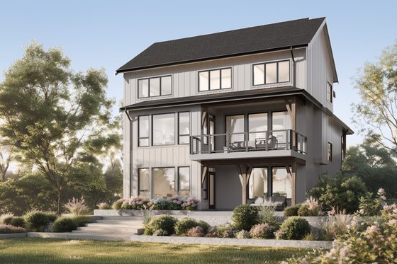 Exterior - Rear Elevation for Farmhouse House Plan #1114-14 - 4 bed, 2.5 bath