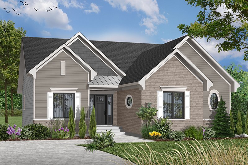 Dream House Plan - Exterior - Front Elevation 3 for Cottage House Plan #23-634 - 3 bed, 1 bath