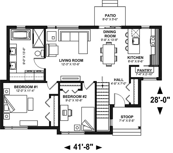 Bungalow Floor Plan - Main Floor Plan #23-2787