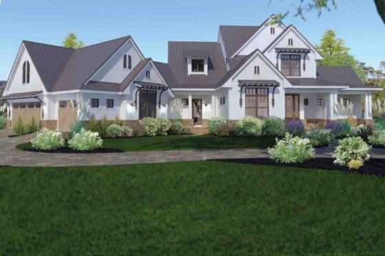 Exterior - Front Elevation 5 for Farmhouse House Plan #120-195 - 3 bed, 2.5 bath