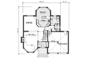 Floor Plan - Main Floor for European House Plan #138-279 - 3 bed, 1.5 bath
