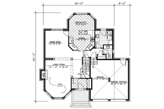 Floor Plan - Main Floor for European House Plan #138-279 - 3 bed, 1.5 bath