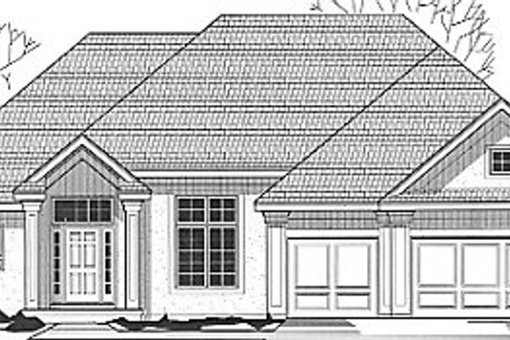 Exterior - Front Elevation for Traditional House Plan #67-366 - 4 bed, 4 bath