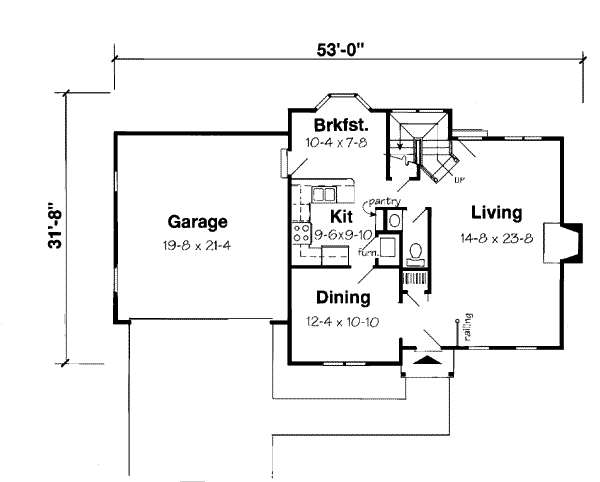 Colonial Floor Plan - Main Floor Plan #312-607