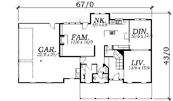 Colonial Floor Plan - Main Floor Plan #130-129