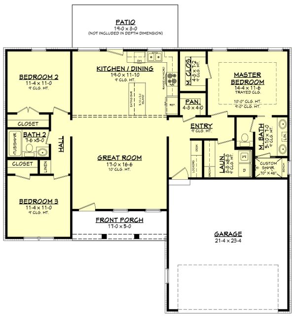 Architectural House Design - Farmhouse Floor Plan - Main Floor Plan #430-209