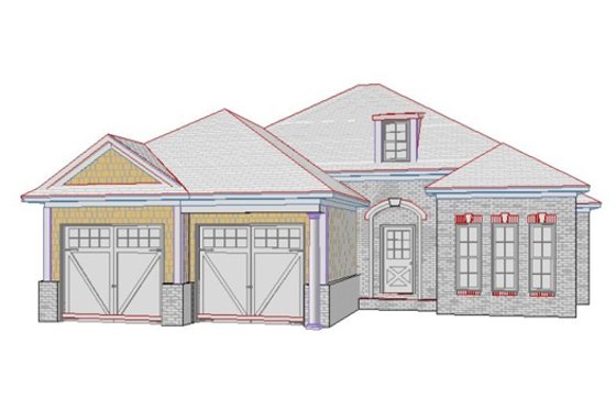 Exterior - Front Elevation for European House Plan #63-245 - 4 bed, 3 bath