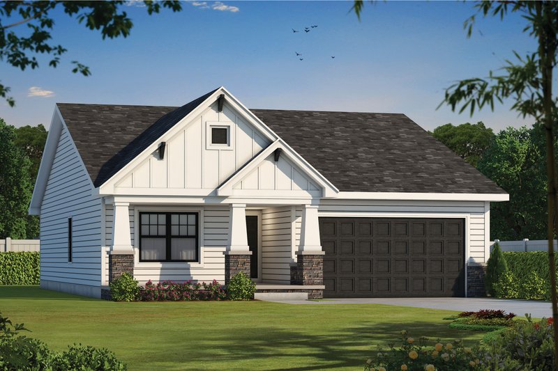 Architectural House Design - Craftsman Exterior - Front Elevation Plan #20-2390