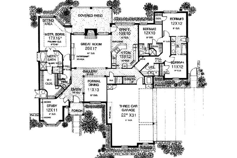 Home Plan - Floor Plan - Main Floor for European House Plan #310-557 - 4 bed, 3.5 bath