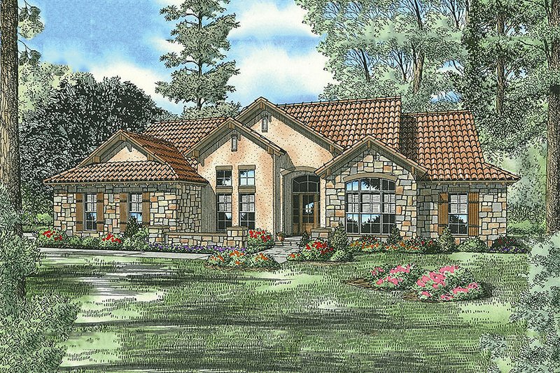 Dream House Plan - Exterior - Front Elevation 3 for European House Plan #17-654 - 4 bed, 3 bath