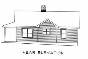 Exterior - Rear Elevation for Country House Plan #22-123 - 2 bed, 1 bath