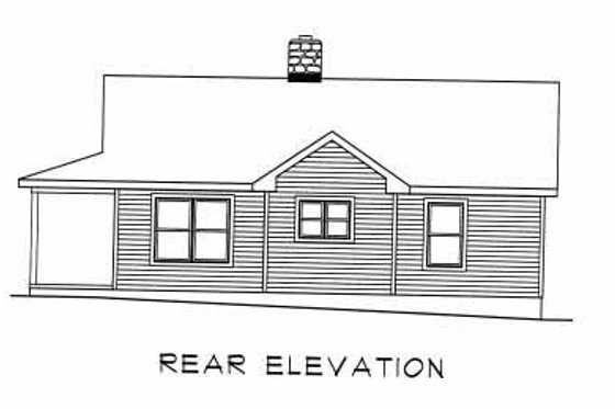 Exterior - Rear Elevation for Country House Plan #22-123 - 2 bed, 1 bath