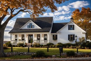 Cottage Exterior - Front Elevation Plan #137-391