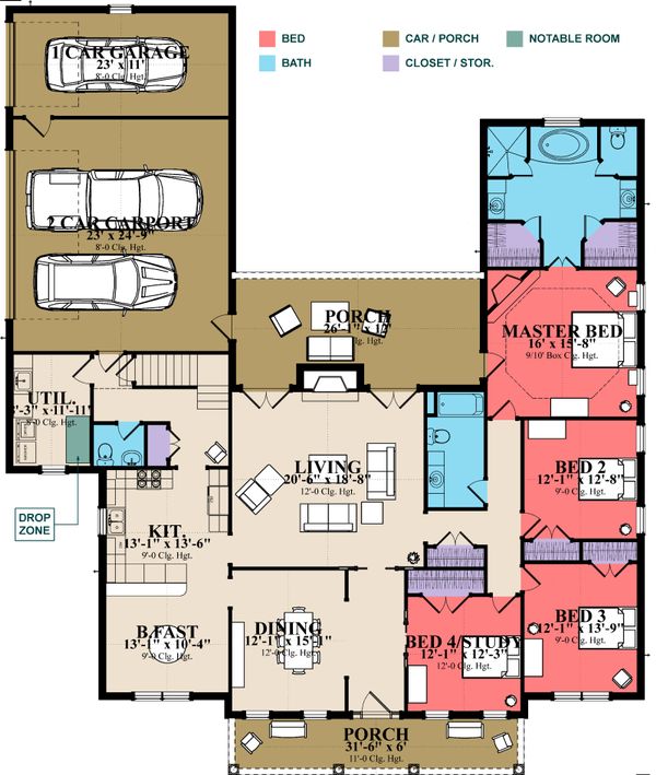 Traditional Floor Plan - Main Floor Plan #63-345