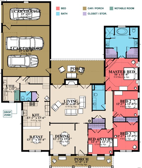 Home Plan - Traditional Floor Plan - Main Floor Plan #63-345